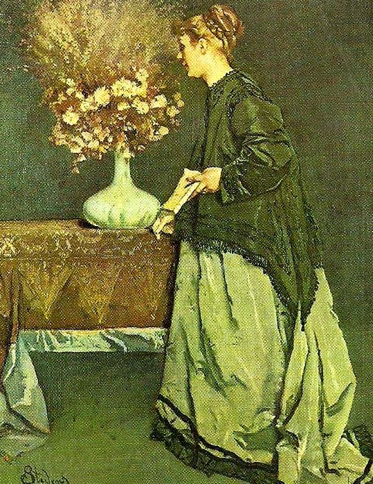 Alfred Stevens autumn flowers France oil painting art
